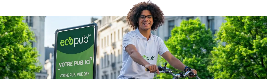 Campagne de vélo publicitaire EcoPub dans les rues de Bruxelles